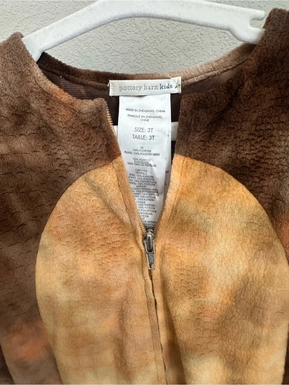 Pottery Barn Kids Brown Triceratops Halloween Costume